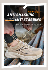 Anti-smash and anti-puncture breathable lightweight summer with steel toe safety shoes