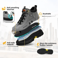 Top Work Men Safety Boots Anti-smash Winter Shoes Slip Resistant Sneakers Steel Toe Male Indestructible Boots