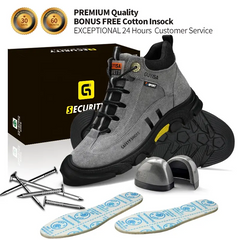 Top Work Men Safety Boots Anti-smash Winter Shoes Slip Resistant Sneakers Steel Toe Male Indestructible Boots