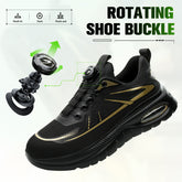 Men's Pure Leather Suede Upper Safety Work Shoes Anti-Slip Steel Toe for Fall and Winter Protective for Factory Use