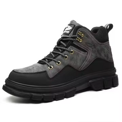 Anti-slip for Women Men Genuine Leather Upper Security Boots Steel Toe Working Work Site Pu Outsole Security Shoes