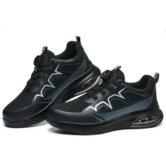 Flyknit breathable lightweight soft sole safety shoes steel toe cap anti-smash anti-puncture safety shoes