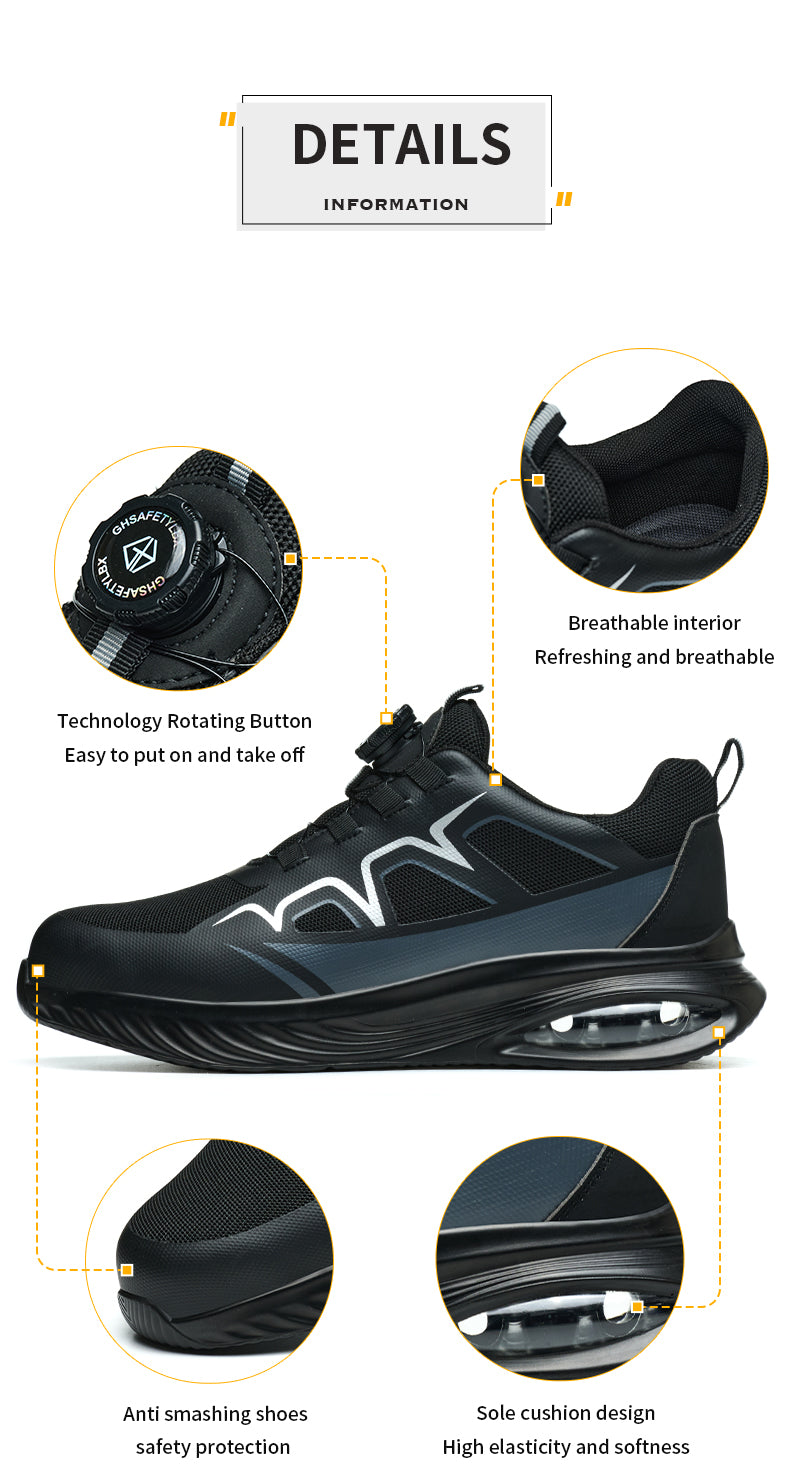 Flyknit breathable lightweight soft sole safety shoes steel toe cap anti-smash anti-puncture safety shoes