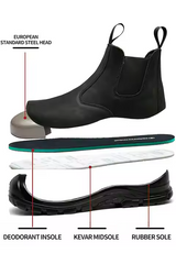 Genuine Leather Rubber Outsole Men Work Safety Style Man Woman Waterproof Safety Shoes Steel Toe Work Boots Construction