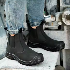 Genuine Leather Rubber Outsole Men Work Safety Style Man Woman Waterproof Safety Shoes Steel Toe Work Boots Construction