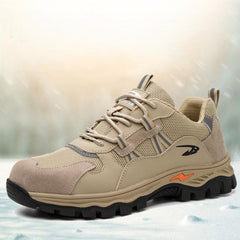 Custom logo Mens Anti Puncture Leather Tactical Boots Hiking Hunting Waterproof  Safety Shoes