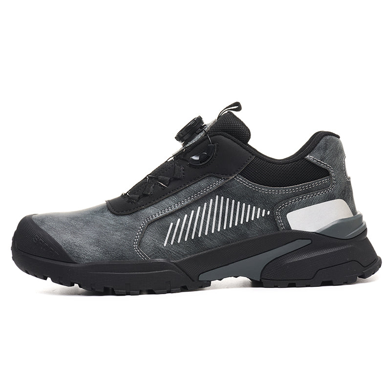Smash and puncture proof 2025 new summer breathable lightweight button-free lace-up safety work shoes
