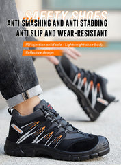 New Design Black Construction Men Anti Puncture Steel Toe Safety Worker Shoes
