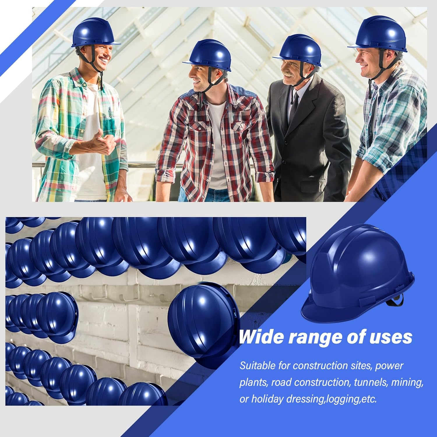 Safety Helmet V-shaped High-strength PE Construction Site Construction Helmet with Printed logo