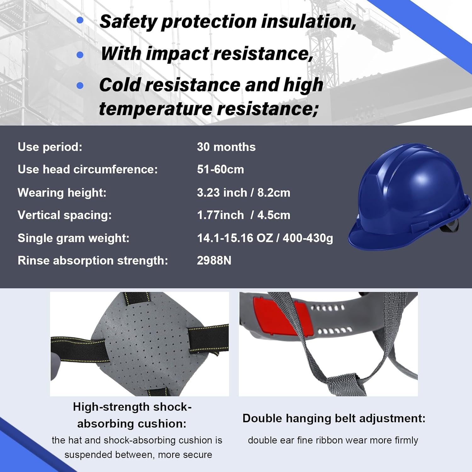 Safety Helmet V-shaped High-strength PE Construction Site Construction Helmet with Printed logo