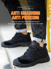 New Design Black Construction Men Anti Puncture Steel Toe Safety Worker Shoes