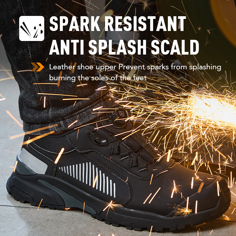 Smash and puncture proof 2025 new summer breathable lightweight button-free lace-up safety work shoes