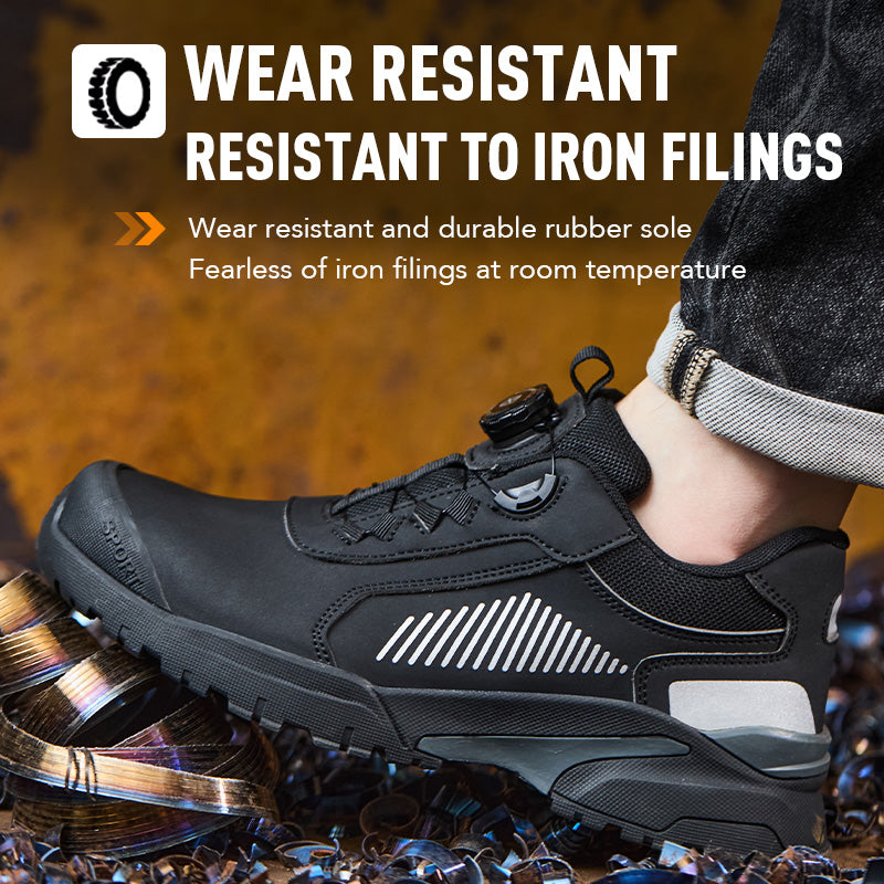 Smash and puncture proof 2025 new summer breathable lightweight button-free lace-up safety work shoes