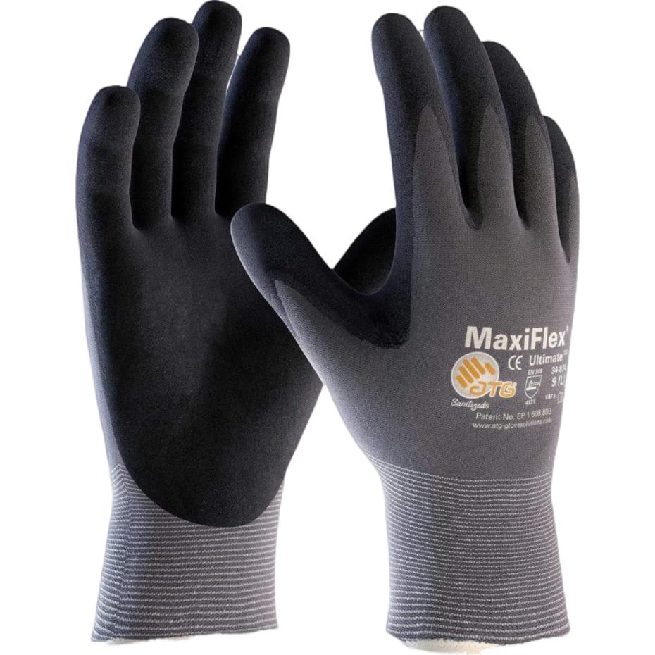 Abrasion Resistant Touchscreen Compatible 15 Gauge Seamless Knit Nylon Elastane MicroFoam Nitrile Coated Maxiflex Work Glovesk