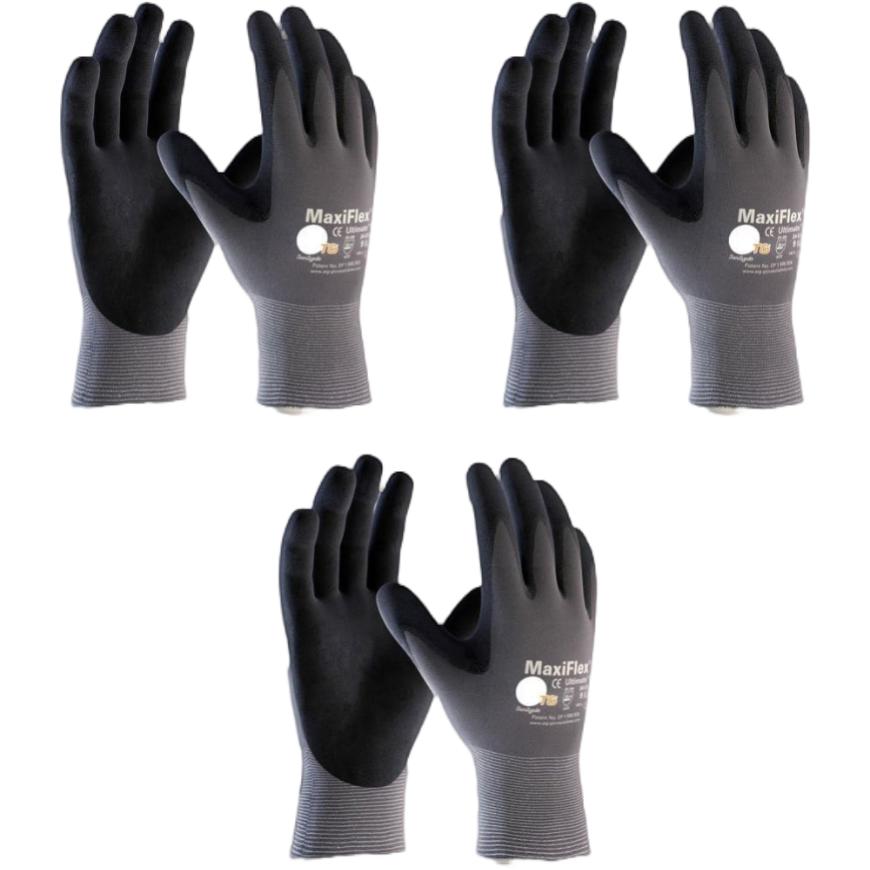 Abrasion Resistant Touchscreen Compatible 15 Gauge Seamless Knit Nylon Elastane MicroFoam Nitrile Coated Maxiflex Work Glovesk
